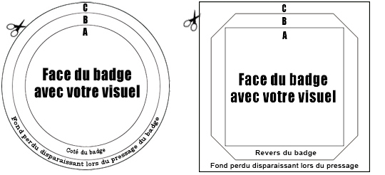 Descriptif de nos gabarits de badges