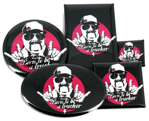 Badges avec un pelliculage brillant
