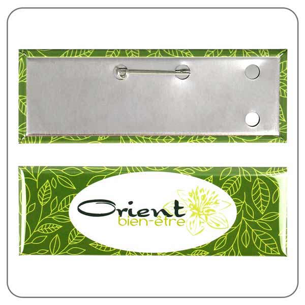 Fabrication de Badges Rectangulaires Personnalisés 115mm x 40mm