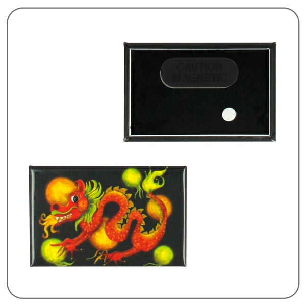 Fabricant de Badges Rectangle 68mm x 45mm avec Attache Aimantée Rectangle